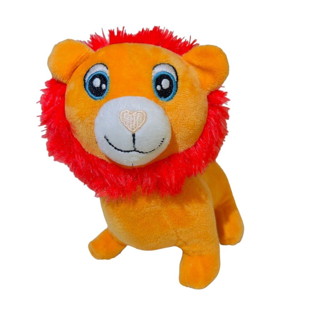 Orange‎ Red Lion Cat Embroidered Eyes Nose 7” Walmart Plush Stuffed Animal Toy